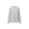 Ropa de Hombre Jiezhan Old Money Patrón Waffle Cuello Henley Manga Larga 26 Otoño Nueva Llegada Bloque de Color Unisex Holgada Casual Camiseta para Hombre