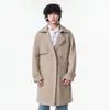 Enbu Masculino Outono Novo Solto Longo Dupla Faceira Gabardine Jovem Tendência Moda Jaqueta Casaco