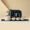 Juego de Té para Viaje al Aire Libre Hecho en Fábrica Horno Ru de Yu Huang Cerámica de Rama de Ciruelo Plegable Tetera Cerámica para Acampar y Beber Té