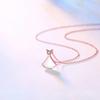Collar de plata de ley 925 con falda para niña, estilo abanico, combinable con todo, con colgante de fritilaria blanca.