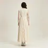 Ropa de Fábrica al por Mayor en Stock Ropa para Mujer Vestido Largo de Encaje con Cuentas de Industria Pesada Transfronteriza de Gran Oscilación Cuello Alto Manga Larga