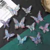Novos Adesivos de Borboleta a Laser para Capas de Celular, Acessórios Decorativos, Cartões de Borboleta Coloridos, Suprimentos para Floricultura, Materiais de Ponto Adesivo à Prova d'Água