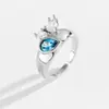 Anillo Transfronterizo Europeo y Americano de Oro de 18K Retro Ajustable Gota de Agua Incrustado Zircón Lujo Accesible Diseño de Nicho Anillo Abierto