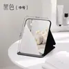 Espejo plegable, espejo de maquillaje, adecuado para colocar sobre un escritorio, ideal para dormitorios de estudiantes, espejo de tocador de mesa, diseño abatible, portátil y fácil de transportar