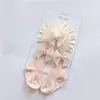 Calcetines de Bebé de Color Sólido para Primavera y Otoño con Nudo de Cola de Paloma Estilo Europeo y Americano Set de Calcetines y Gorro de Princesa Lindos para Bebé
