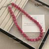 Collar de cuentas optimizado con piedra natural estilo Ins para mujer, cadena de clavícula sin color, nicho fresco para niña, cuello de cristal rosa