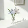 Flores artificiais de vidro Zibo, ornamentos de flores eternas de vidro, pequenos buquês, flores mensais, vasos, arranjos florais, decorações de mesa, transfronteiriço