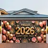 Tela de Fondo de Año Nuevo Transfronteriza Decoración de Año Nuevo Suministros de Decoración Festiva Tela Colgante de Fondo Atmósfera Ligera Personalización