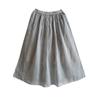 Falda de Verano Hanfu para Mujer, Falda Media de Hada Retro Artística de Algodón que Cubre la Cadera, Fluida de Color Sólido