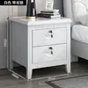 Mesita de noche de madera maciza, no requiere instalación, mesita de noche para dormitorio con acabado estilo chino, diseño simple con cerradura, mueble de almacenamiento para habitación de alquiler a precio especial