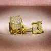 Pendientes de botón redondos con microdiamantes de cuatro garras de venta caliente transfronterizos, moda simple, explosiones europeas y americanas, joyería para orejas al por mayor