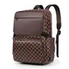 Mochila cruzada para hombre nueva, diseño a cuadros de moda europea y americana, gran capacidad, adecuada para viajes, ocio y llevar un portátil, venta al por mayor