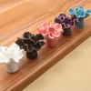 Puxador de Cerâmica para Guarda-Roupa, Armário, Gaveta, Porta de Sapateira Estilo Country, Puxador Moderno Minimalista Flor Crista de Galo de Furo Único, Venda Direta de Fábrica