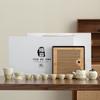 Tetera de cerámica vintage de alta calidad con horno Ru, taza de té Kung Fu, bandeja de té, juego de té ligero de lujo para el hogar, impresión de alta calidad para inauguración de la casa