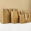 Bolsas Tote de Cor Sólida com Logo para Impressão, Sacolas de Papel Kraft, Sacolas Promocionais de Presente de Natal, Sacolas de Compras para Lojas de Roupas, Sacolas de Presente