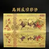 Billetes Conmemorativos Lámina de Oro del Año del Caballo, Monedas de Buena Suerte para el Año Nuevo, Monedas que Atraen la Fortuna, Sobres Rojos para Apertura de Negocio de Seguros, Sobres Rojos de Dibujos Animados del Zodiaco