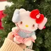 Nuevo Llavero de Peluche Original Hello Kitty Invierno Nuevo Conjunto Cálido Colgante de Bolsa de Regalo Gato Kt