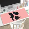 Alfombrilla de Ratón de Dibujos Animados de Gato Negro Linda Alfombrilla Grande para Teclado Alfombrilla para Escritorio de Portátil de Niñas Alfombrilla de Ratón para Gaming