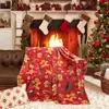 Copos de Nieve Árbol de Navidad Papá Noel Múltiples Patrones Manta Manta para Siesta en la Oficina Estilo Simple Suministro para Comercio Electrónico Transfronterizo