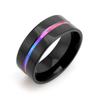 Haiteng moda novo de alta qualidade elegante nobre preto com ranhuras sala colorida masculino anel dominador vendas diretas da fábrica de Dongguan