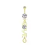 Anillo de Piercing para Ombligo con Diamantes, Joyería de Moda Personalizada de Venta Caliente Transfronteriza, Tachuela para Ombligo, Anillo Simple para Ombligo de Danza del Vientre