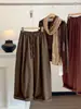 Pantalones de pierna ancha de algodón lavado con cordón estilo retro coreano y japonés para mujer, nueva colección de otoño, pantalones rectos holgados y versátiles para uso casual, con curva