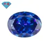 Huagang Gems 9A Formato de Ovo Corte Flor de Gelo Zircônia Azul Diamante de Alto Carbono Zircônia Azul Oval Pedra Solta Pedra Principal para Anel Atacado