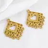 Acero Inoxidable 304 Chapado en Oro de 18 Quilates, Colgante con Forma de Corazón Hueco Poroso Estilo Bohemio, Accesorios para Pendientes DIY