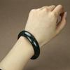 Pulseira de Jade Xizang Pedra Yaowang de Jade Jade Verde Nebuloso Natural Jade Verde Oliva Joia de Mão Feminina Pulseira de Pedra Yaowang de Jade Verde Nebuloso ao Vivo