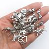 Mezcla 20 Accesorios de Joyería para Cachorros de Plata de Xizang Hechos a Mano DIY Aleación Retro Perro Plateado Antiguo Collar Pendientes Colgante