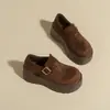 Sapatos de Algodão Peludo com Solado Grosso Estilo Maillard Outono e Inverno Feminino 2026 Novos Mules Slip-on Preguiçoso Quentes com Parte Traseira Coberta