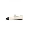 Sapatos Rasos Femininos Estilo Novo Outono 2026 Inspirados em Chanel, Sapatos Baixos de Ballet para Verão, Combinados com Saias, Sapatos Mary Jane com Tira de Strass