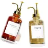 Botella dispensadora tipo push para Amazon transfronterizo, botella vacía de vidrio transparente, para baño, inodoro, gel de ducha, botella cosmética