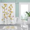 Nuevo estilo especial transfronterizo pequeño fresco flores amarillas pintado a mano poliéster estampado estera impermeable cortina de ducha YL1122