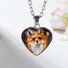 Venta caliente de Temu Collar con colgante de corazón de zorro para mujer joyería de cristal regalo de aniversario