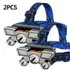 Cinco Faros Transfronterizos Luz Fuerte Resaltado Recargable Portátil Pesca Nocturna Control Remoto Montado en Cabeza Mina LED Faros Lejanos y Cercanos
