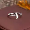 Anillo de Plata de Ley 925 100 Apellidos Familiares Apellido Familiar Anillo para Mujer Nuevo Amor Diseño de Nicho Sentido Anillo de Dedo Abierto Todo-partido Regalo