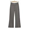 Pantalones casuales deportivos americanos de cintura alta adelgazantes de pierna ancha para mujer, color sólido, para principios de otoño, pantalones de corte ajustado
