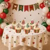 Bandeirola de Aniversário Desenho Animado de Natal Elementos de Homem de Gengibre Letras Faixa de Festa Topper de Bolo Enfeites Decoração