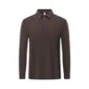 Temporada de primavera y otoño, polos de manga larga de peso pesado de Lyocell mercerizado de doble cara, hechos a medida para ropa de trabajo de negocios y corporativa, con impresión de logotipo y bordado
