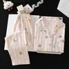 Pijama infantil estilo princesa, de manga larga, para primavera y otoño, con diseño de nube de dibujos animados, hecho de algodón fino, nueva colección 2026, ropa de estar para niñas de verano