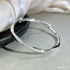 Pulsera Möbius de Plata Esterlina 9999 para niñas, pulsera sólida brillante de empujar y jalar, pulsera joven de alta gama a la moda