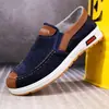 Zapatos de tela nuevos estilo Pekín antiguo para hombre, mocasines sin cordones, antideslizantes, resistentes al desgaste, zapatos casuales de trabajo, zapatillas de lona transpirables
