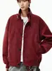 Chaqueta retro americana de PU mate, estilo hombre, nueva colección otoño/invierno 2026, moderna y elegante, corte holgado, cuello alto, chaqueta de motociclista