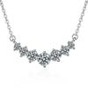 Collar con colgante de carita sonriente de siete estrellas de moissanita de imitación Ozon Temu transfronterizo, joyería para mujer, estilo de lujo simple y accesible, elegante