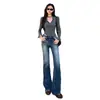 Jeans de Pierna Recta Elásticos Ajustados|Denim Lavado Desgastado|Estilo Retro Americano|Mali Mary