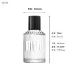Botella de Empaque de Vidrio Transparente 15 Bayoneta Patrón Vertical Cilíndrica con Tapa Atomizador Recarga Botella de Perfume Botella Vacía Botella de Recarga