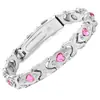 Pulsera Magnética Desmontable con Forma de Corazón, Moda Europea y Americana de Venta Caliente Transfronteriza, Aleación Ecológica con Pedrería, Pulsera Ajustable para Mujer