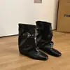 Fivela de Cinto Estilo Coreano Bico Fino Feminino 2026 Outono/Inverno Novo Estilo Botas Dobráveis Bidirecionais Botas de Cavaleiro Botas de Moda de Alta Qualidade