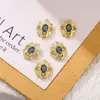Celebridad de Internet Popular Buccellati Arte de Uñas Joyería Diamante Esmeralda Trébol de Cuatro Hojas Adorno de Diamante para Uñas Verde Oscuro Estilo Palacio Retro